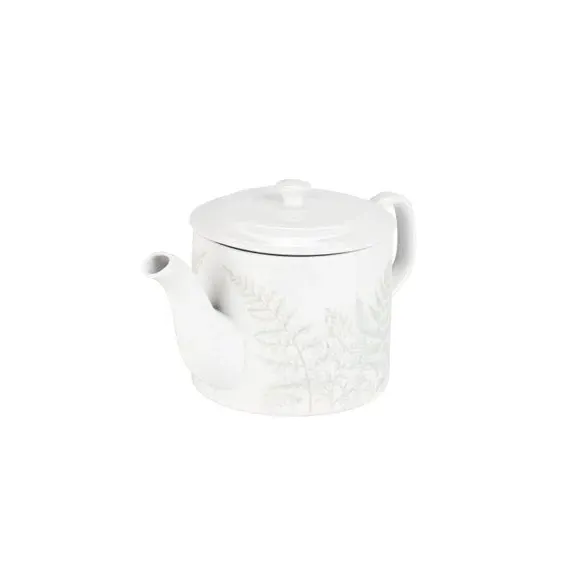 800ml Teapot Botanical Print - White, Bone China