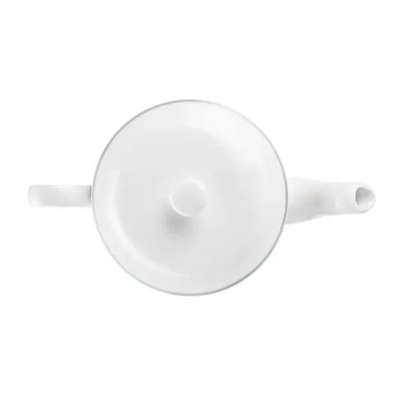 800ml Teapot with Beaded Border - White, Bone China