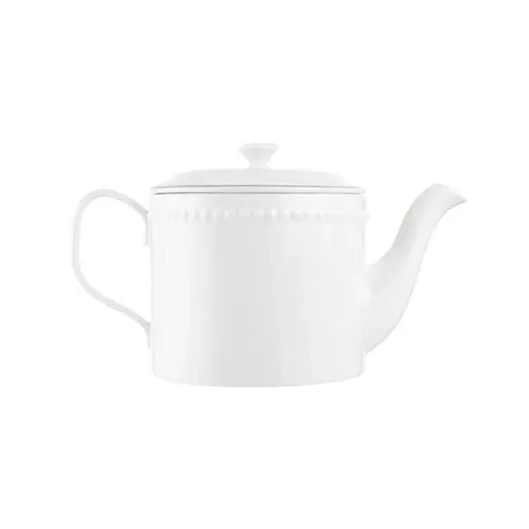 800ml Teapot with Beaded Border - White, Bone China image
