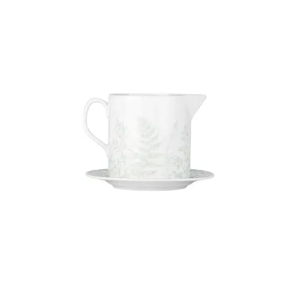 Gravy Boat with Saucer - White, Fine China