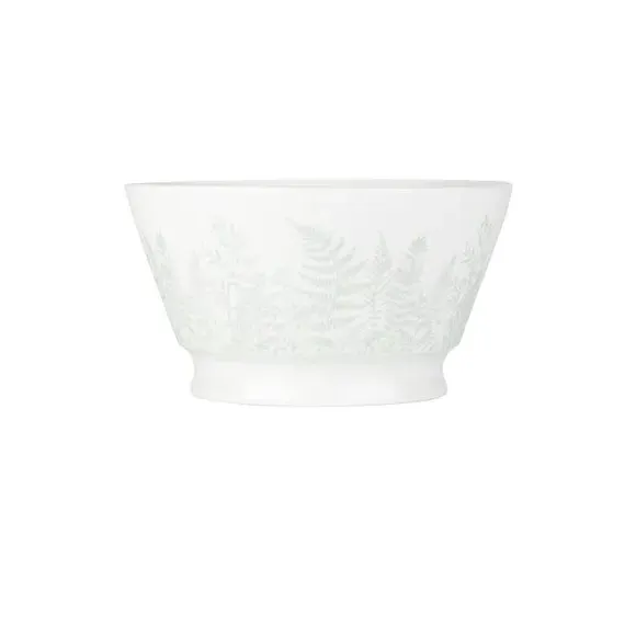 Medium Serving Bowl Botanical Design - White, China