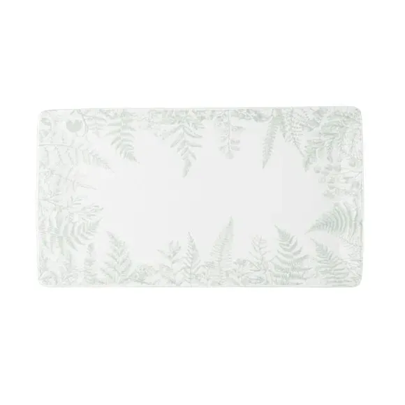Rectangular Platter Botanical Print - White, China