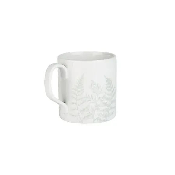Set of 2 Mugs Botanical Design - White, China