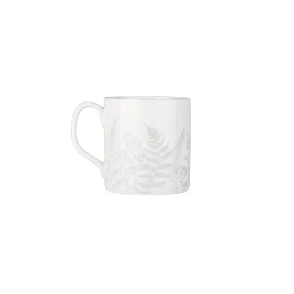 Set of 2 Mugs Botanical Design - White, China