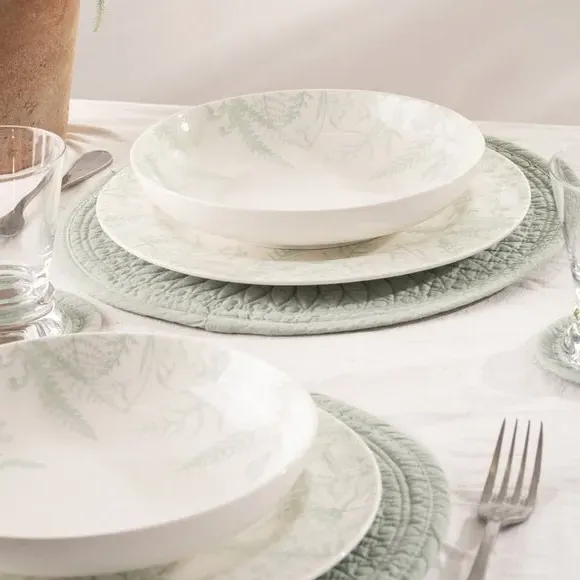 Set of 2 Pasta Bowls - White, Bone China