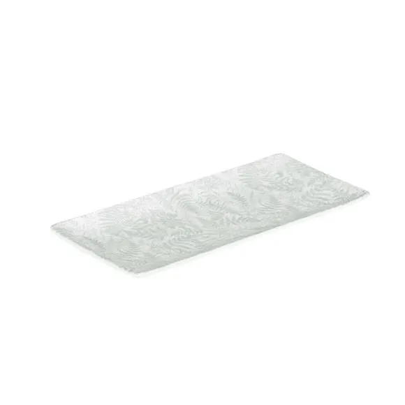 Set of 2 Rectangular Platters - White, Bone China