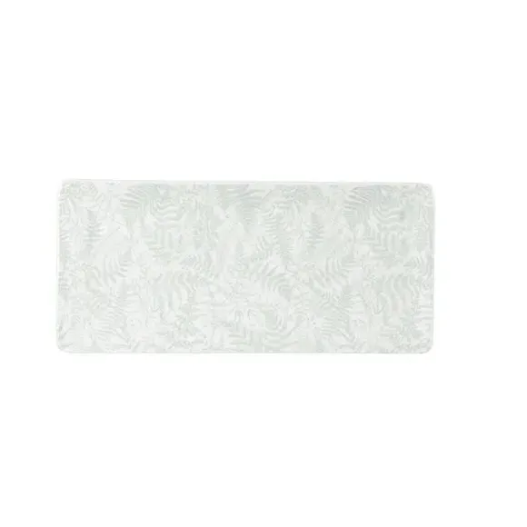 Set of 2 Rectangular Platters - White, Bone China