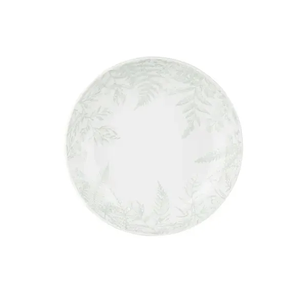 Set of 4 Pasta Bowls Botanical - White, China