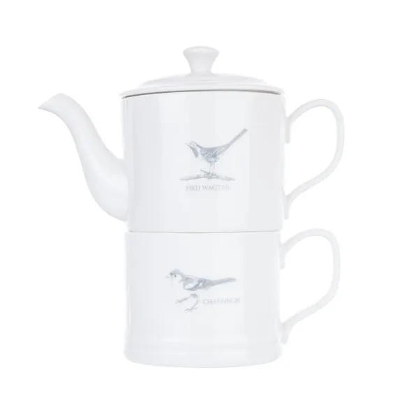 Tea for One Set with Stacking Teapot - Grey