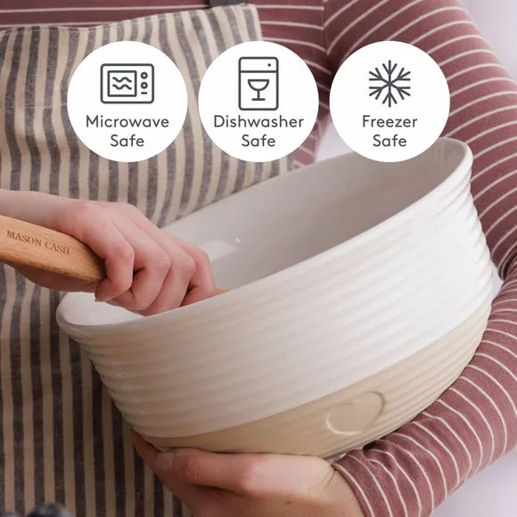 3.5L Mixing Bowl with Heart Motif - Stoneware