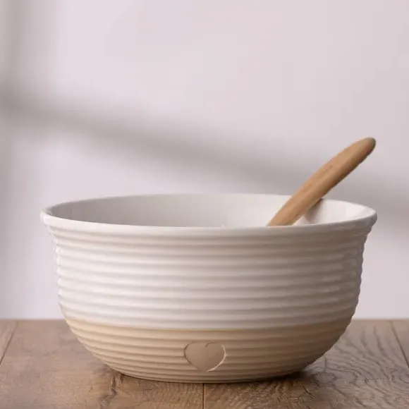 3.5L Mixing Bowl with Heart Motif - Stoneware