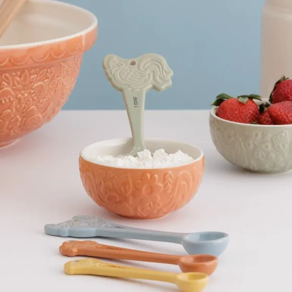 4-Piece Measuring Spoon Set - Cream, Stoneware