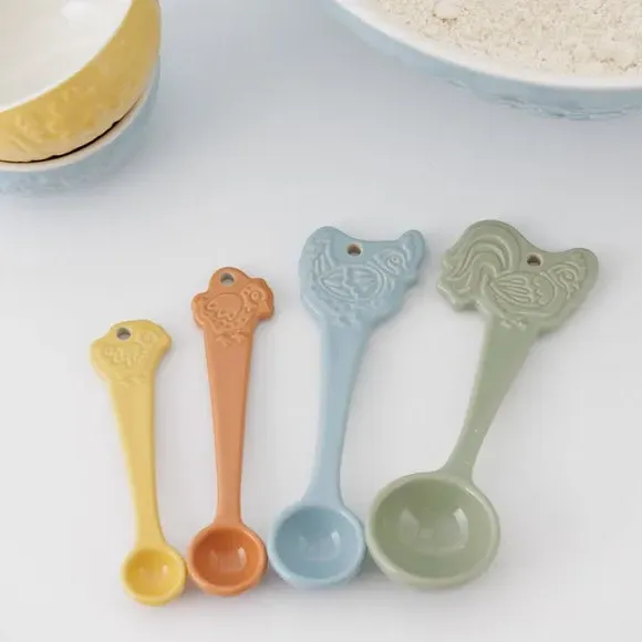 4-Piece Measuring Spoon Set - Cream, Stoneware