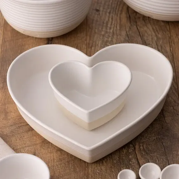 Heart Baker Dish - Cream, Stoneware
