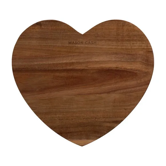 Heart Chopping Board - Cream, Acacia Wood