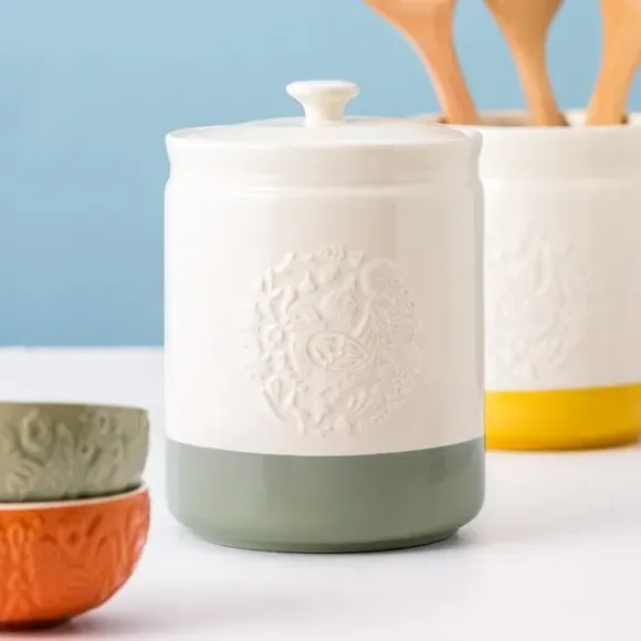 Large Storage Jar with Airtight Lid - Stoneware