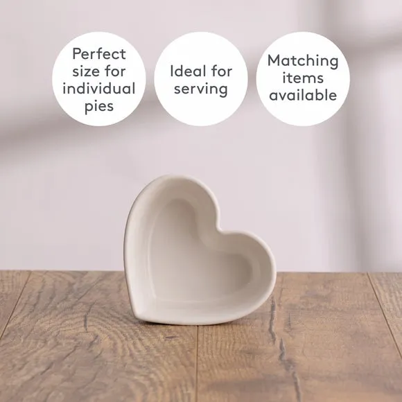 Set of 2 Heart Bakers - Neutral, Stoneware