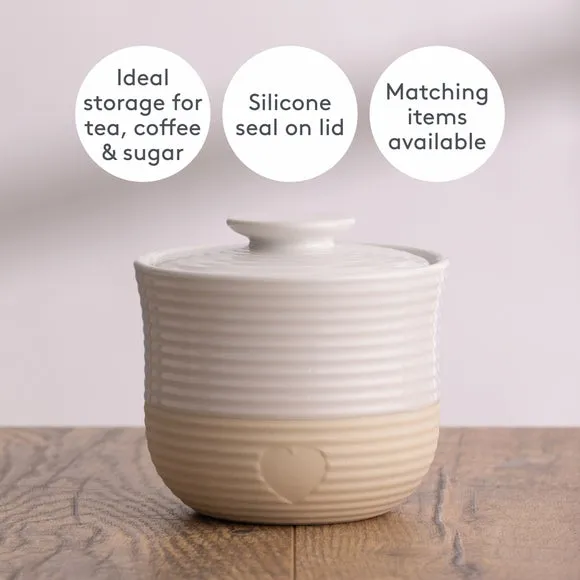 Set of 3 Storage Jars with Airtight Lids - Brown