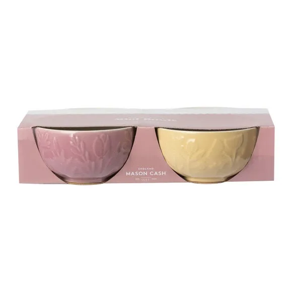 Set of 4 Mini Bowls Embossed - Multicolor, Stoneware