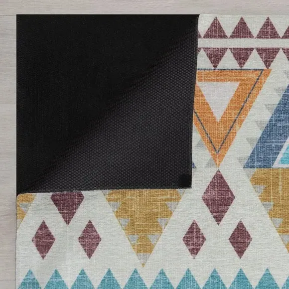 Aztec Washable Rug - Multicoloured