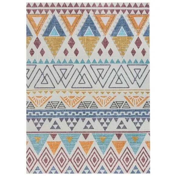 Aztec Washable Rug - Multicoloured
