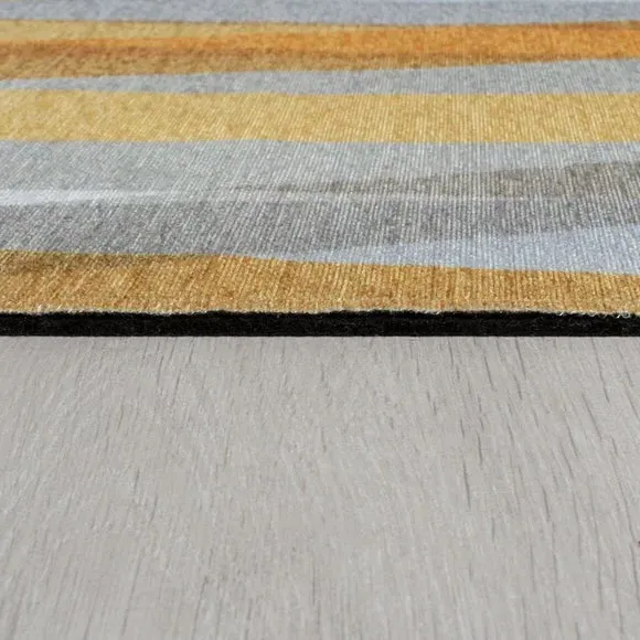 Striped Washable Rug - Ochre