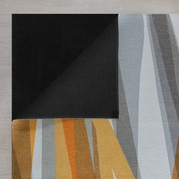 Striped Washable Rug - Ochre