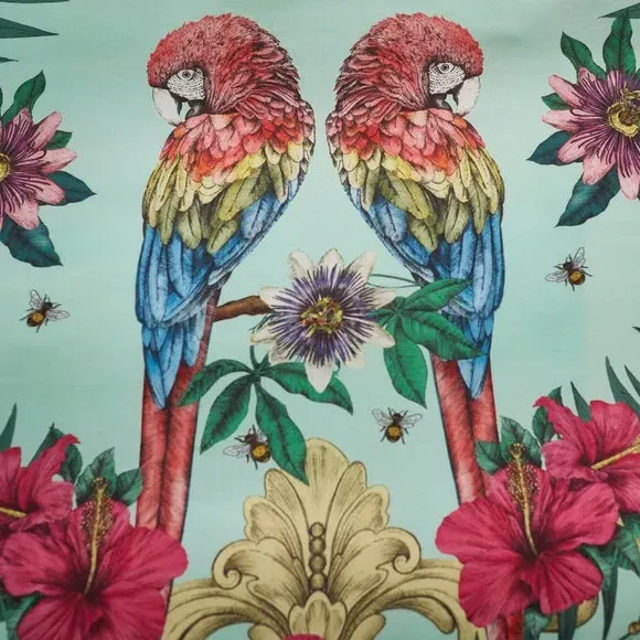 Paradise Parrot Duvet Cover Set - Green, Cotton