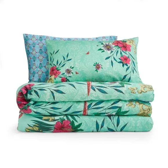 Paradise Parrot Duvet Cover Set - Green, Cotton