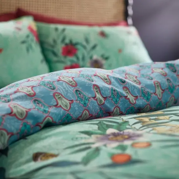 Paradise Parrot Duvet Cover Set - Green, Cotton