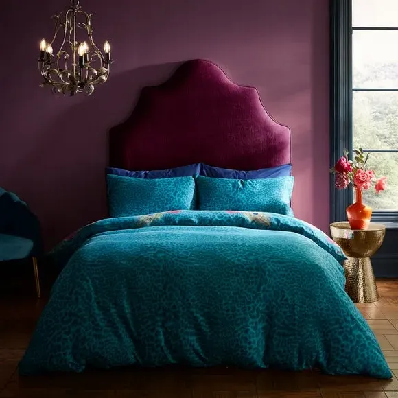 Peacock Duvet Cover Set - Teal, Cotton