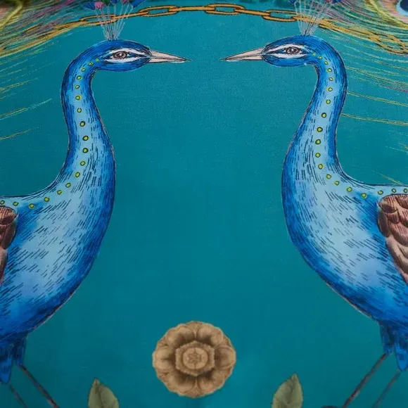 Peacock Duvet Cover Set - Teal, Cotton