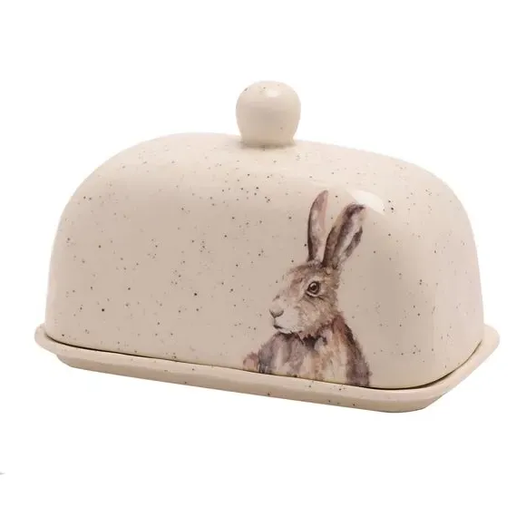 Butter Dish with Lid - Off-White, Ceramic