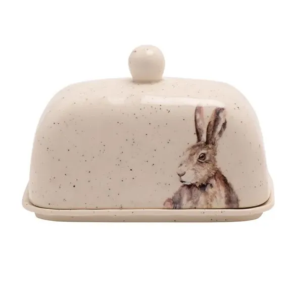 Butter Dish with Lid - Off-White, Ceramic