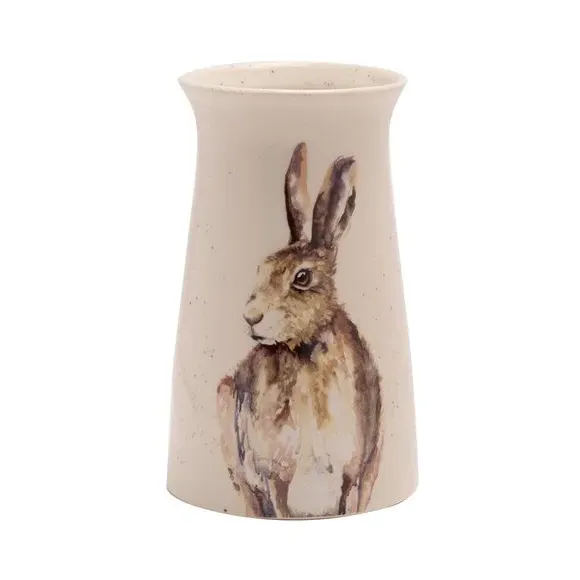Ceramic Hare Vase with Wide Opening - White