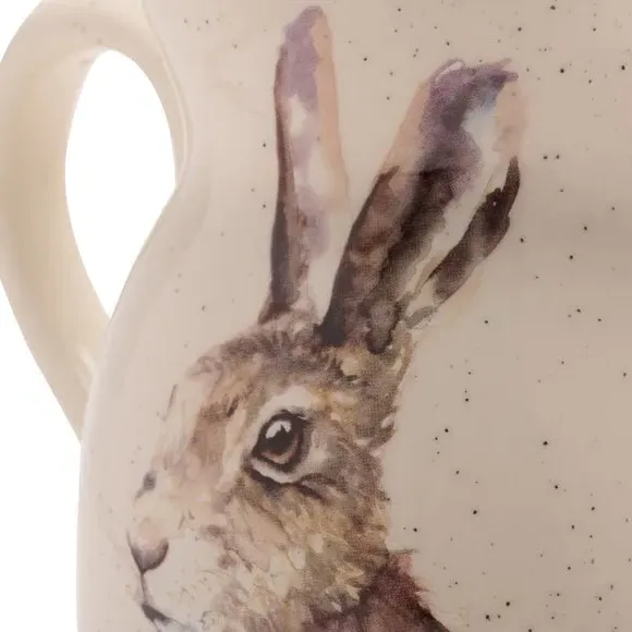 Hare Design Jug - Off-White, Speckled Ceramic