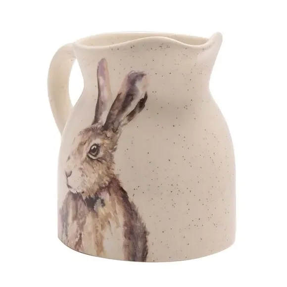 Hare Design Jug - Off-White, Speckled Ceramic