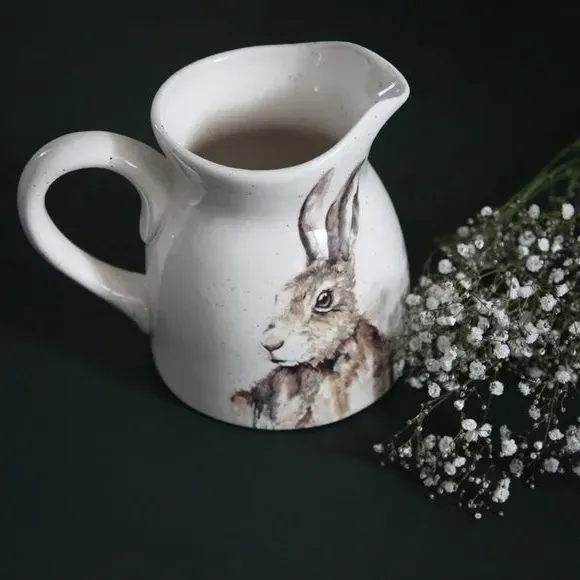 Hare Design Jug - Off-White, Speckled Ceramic image