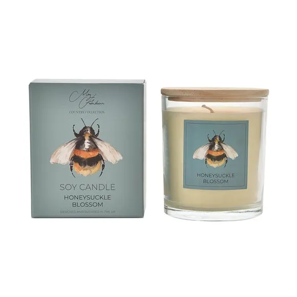 Honeysuckle Blossom Scented Candle - Natural, Soy image