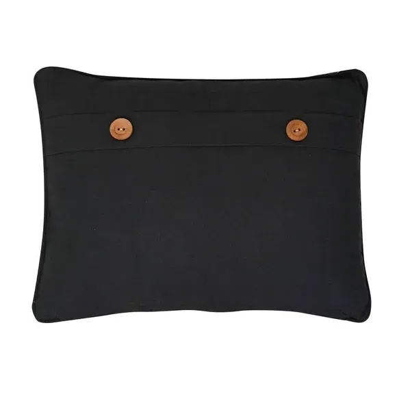 Rectangular Cushion with Button Closure - Cream