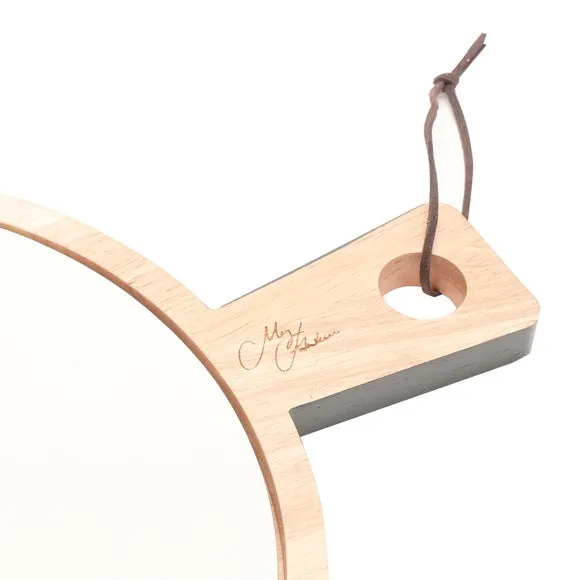 Serving Board with Ceramic Inset - White, Wood