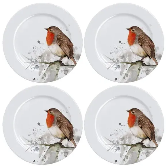 Set of 4 Dinner Plates - White, Ceramic image