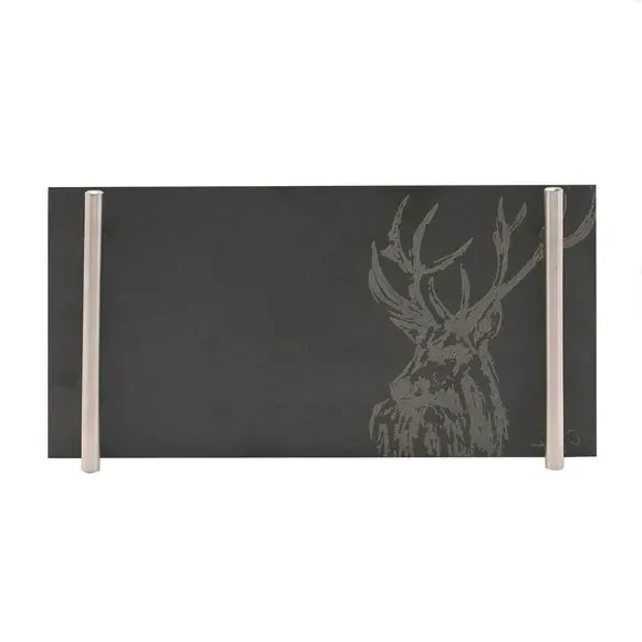 Stag Slate Tray with Handles - Black, Slate