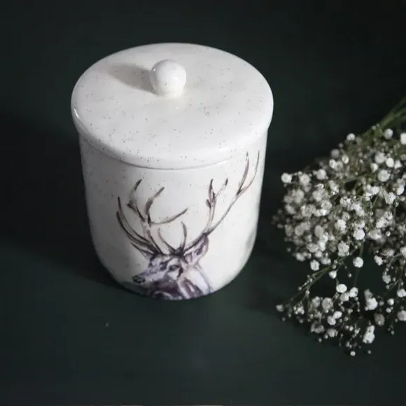Storage Canister with Stag Design - Off-White image