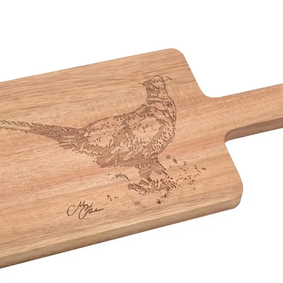 Wooden Serving Board with Handles - Brown, Wood