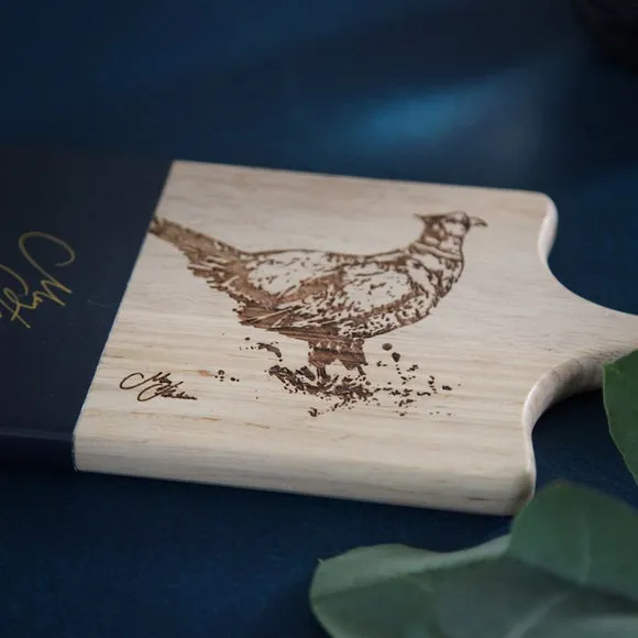 Wooden Serving Board with Handles - Brown, Wood