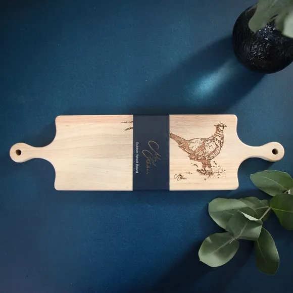 Wooden Serving Board with Handles - Brown, Wood image