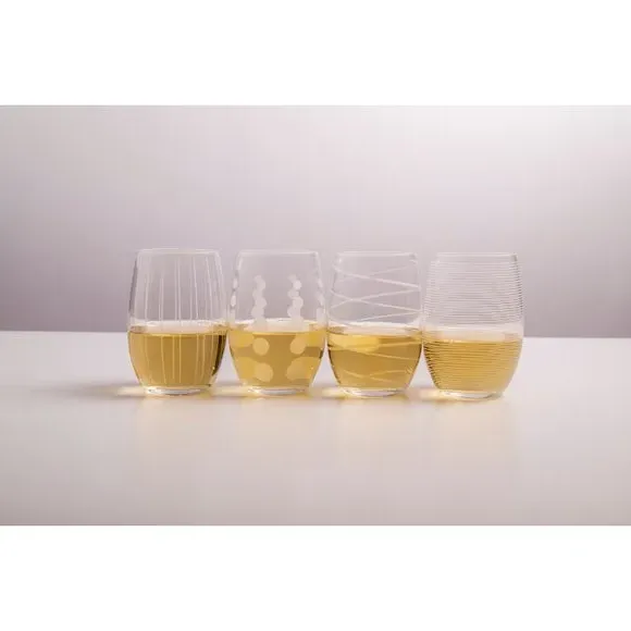 4-Piece Stemless Wine Glass Set - Clear Crystal
