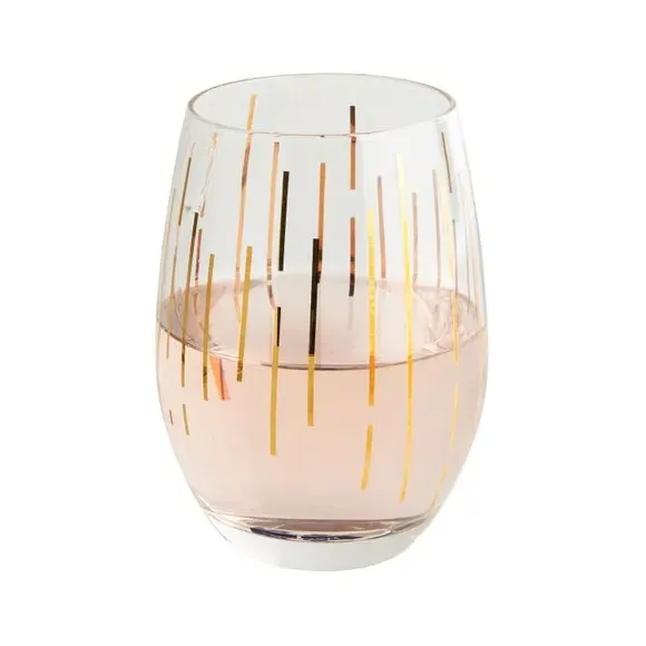 4-Piece Stemless Wine Glass Set - Clear Crystal