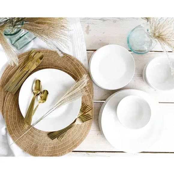 12-Piece Dinner Set - White, Porcelain